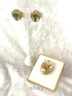 TRIFARI Star Spangled Set Earrings Brooch Alfred Philippe Honeycomb withBOX