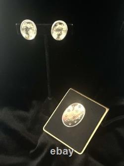 TRIFARI Star Spangled Set Earrings Brooch Alfred Philippe Honeycomb withBOX