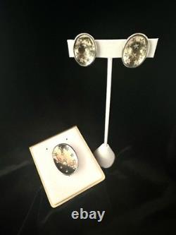 TRIFARI Star Spangled Set Earrings Brooch Alfred Philippe Honeycomb withBOX