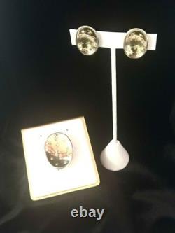 TRIFARI Star Spangled Set Earrings Brooch Alfred Philippe Honeycomb withBOX