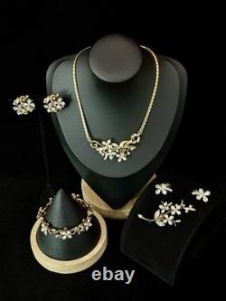 TRIFARI Starflower Set 1951 Gold Crystal Teardrop Alfred Philippe PAT PEN Book