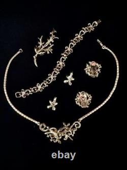 TRIFARI Starflower Set 1951 Gold Crystal Teardrop Alfred Philippe PAT PEN Book