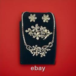 TRIFARI Starflowers Set 4-5-6 Petals Crystal Alfred Philippe Rhodium PAT PEND