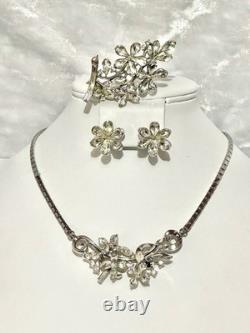 TRIFARI Starflowers Set 4-5-6 Petals Crystal Alfred Philippe Rhodium PAT PEND