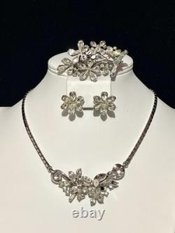 TRIFARI Starflowers Set 4-5-6 Petals Crystal Alfred Philippe Rhodium PAT PEND