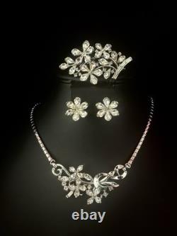TRIFARI Starflowers Set 4-5-6 Petals Crystal Alfred Philippe Rhodium PAT PEND