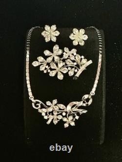 TRIFARI Starflowers Set 4-5-6 Petals Crystal Alfred Philippe Rhodium PAT PEND