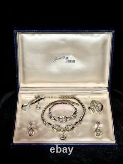 TRIFARI Stars of Baguettes 1953 Set Halo Spangled Crystal Alfred Philippe Box