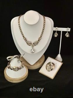 TRIFARI Stars of Baguettes 1953 Set Halo Spangled Crystal Alfred Philippe Box
