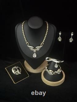 TRIFARI Stars of Baguettes 1953 Set Halo Spangled Crystal Alfred Philippe Box