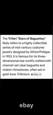 TRIFARI Stars of Baguettes 1953 Set Halo Spangled Crystal Alfred Philippe Box
