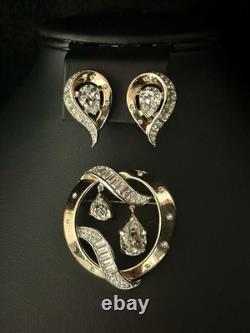 TRIFARI Stars of Baguettes 1953 Set Spangle Crystals Alfred Philippe Crown