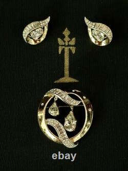 TRIFARI Stars of Baguettes 1953 Set Spangle Crystals Alfred Philippe Crown