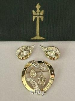 TRIFARI Stars of Baguettes 1953 Set Spangle Crystals Alfred Philippe Crown