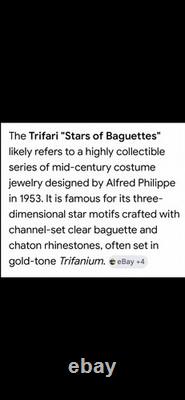 TRIFARI Stars of Baguettes 1953 Set Spangle Crystals Alfred Philippe Crown