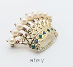 TRIFARI Sterling A. Philippe Large & Small Royal Crown of Pearls Pins & Earrings TRIFARI Sterling A. Philippe Large & Small Royal Crown of Pearls Pins & Earrings