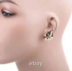 TRIFARI Sterling A. Philippe Large & Small Royal Crown of Pearls Pins & Earrings