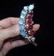 TRIFARI Sterling Alfred Philippe 1940s Moonstone & Ruby Cabochons Leaf Clip/Pin