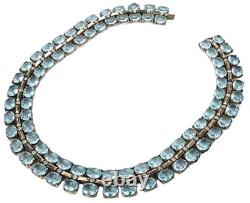 TRIFARI Sterling'Alfred Philippe' Aquamarine and Diamante Necklace & Bracelet