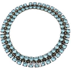 TRIFARI Sterling'Alfred Philippe' Aquamarine and Diamante Necklace & Bracelet