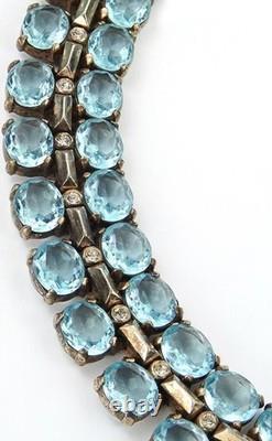 TRIFARI Sterling'Alfred Philippe' Aquamarine and Diamante Necklace & Bracelet