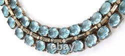 TRIFARI Sterling'Alfred Philippe' Aquamarine and Diamante Necklace & Bracelet