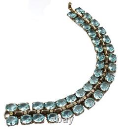 TRIFARI Sterling'Alfred Philippe' Aquamarine and Diamante Necklace & Bracelet