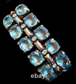 TRIFARI Sterling'Alfred Philippe' Aquamarine and Diamante Necklace & Bracelet