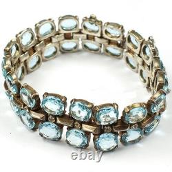 TRIFARI Sterling'Alfred Philippe' Aquamarine and Diamante Necklace & Bracelet