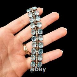 TRIFARI Sterling'Alfred Philippe' Aquamarine and Diamante Necklace & Bracelet