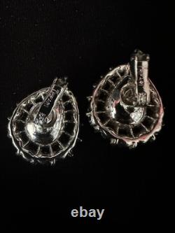 TRIFARI Teardrop Halo Parure 1952 Crystal Rhodium Alfred Philippe PAT PEND Box