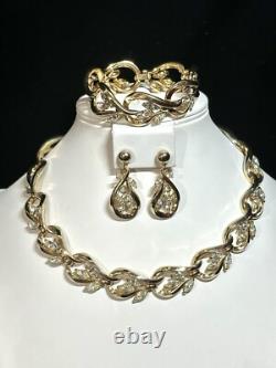 TRIFARI Teardrop Navette Alfred Philippe Earrings Bracelet Necklace Gold Set