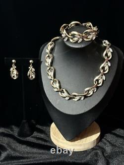 TRIFARI Teardrop Navette Alfred Philippe Earrings Bracelet Necklace Gold Set