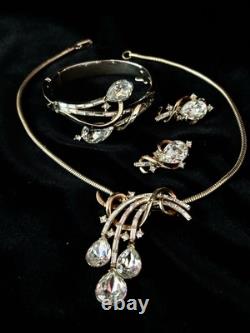 TRIFARI Teardrop PAT PEND Alfred Philippe Earrings Bracelet Brooch/Necklace