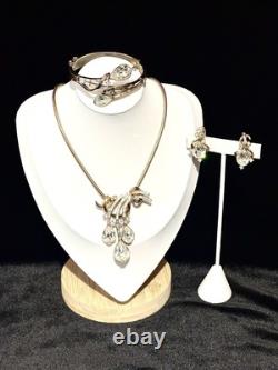 TRIFARI Teardrop PAT PEND Alfred Philippe Earrings Bracelet Brooch/Necklace