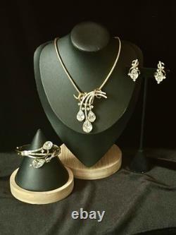 TRIFARI Teardrop PAT PEND Alfred Philippe Earrings Bracelet Brooch/Necklace