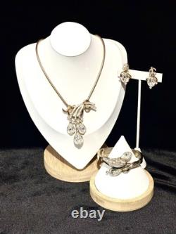 TRIFARI Teardrop PAT PEND Alfred Philippe Earrings Bracelet Brooch/Necklace