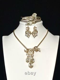 TRIFARI Teardrop PAT PEND Alfred Philippe Earrings Bracelet Brooch/Necklace