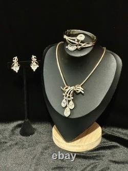 TRIFARI Teardrop PAT PEND Alfred Philippe Earrings Bracelet Brooch/Necklace
