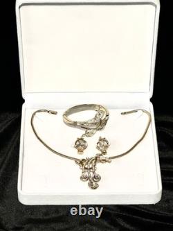 TRIFARI Teardrop PAT PEND Alfred Philippe Earrings Bracelet Brooch/Necklace