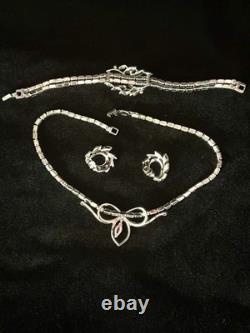 TRIFARI The Duchess 1951 Set Baguettes Marquise Rhodium A. Philippe PAT PEND