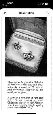 TRIFARI The Royal Pair Brooch-Set Alfred Philippe 1944 Diamanté PAT PEND