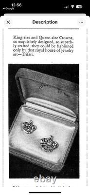 TRIFARI The Royal Pair Brooch-Set Alfred Philippe 1944 Diamanté PAT PEND