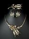 TRIFARI Tulip Set 1951 Gold Baguette Rhinestones Alfred Philippe PAT PEND