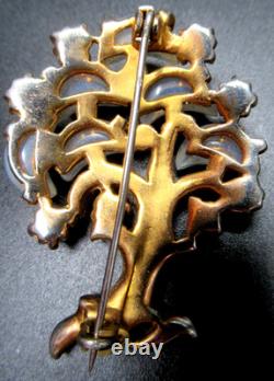 TRIFARI Unsigned Clair De Lune Blue Rhinestone Tree of Life Pin Brooch