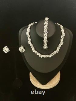 TRIFARI Versailles Set 1959 Rhodium Rhinestones Pave' Alfred Philippe Crown