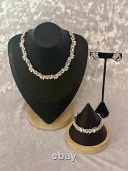 TRIFARI Versailles Set 1959 Rhodium Rhinestones Pave' Alfred Philippe Crown