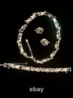 TRIFARI Versailles Set 1959 Rhodium Rhinestones Pave' Alfred Philippe Crown
