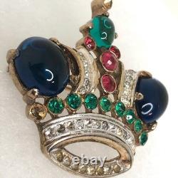 TRIFARI Vintage Silver Crown Brooch Alfred Philippe 1944 Pat. #137542