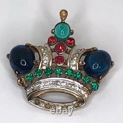 TRIFARI Vintage Silver Crown Brooch Alfred Philippe 1944 Pat. #137542